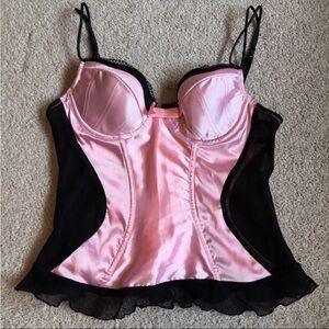Victoria’s Secret sexy little things pink & black corset 36B